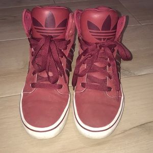 Red Adidas high tops